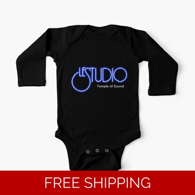 Le Studio Baby One-Piece Long Sleeves White & Blue Logo TOS White